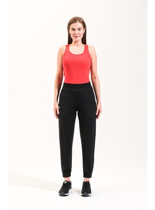 725909_ Kadın Cepli Bel ve Paça Lastikli Modal Jogger Pantolonu