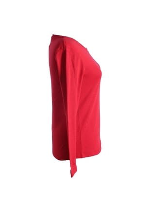 Kadın Uzun Kollu Basic Bisiklet Yaka Tshirt
