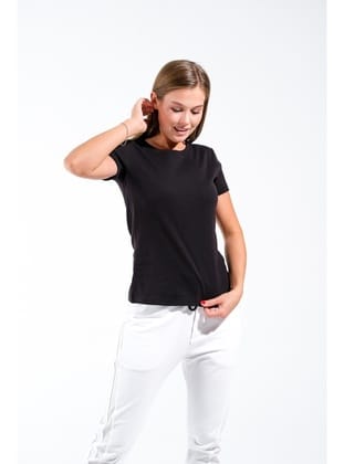 724103_Kadın Esnek Kısa Kollu Tshirt
