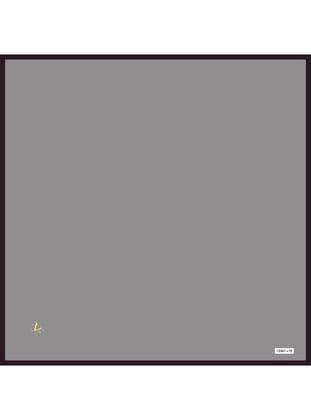 Düz Renk Black Seri Twill Eşarp Askısı ile Birlikte 90x90 cm Koyu Gri