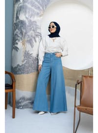 1162 Denim Pantolon Etek Açık Mavi