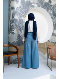 1162 Denim Pantolon Etek Açık Mavi