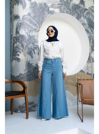 1162 Denim Pantolon Etek Açık Mavi