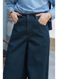 Denim Pantolon Etek Petrol