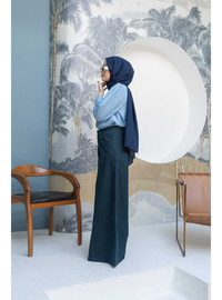 Denim Pantolon Etek Petrol