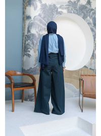 Denim Pantolon Etek Petrol