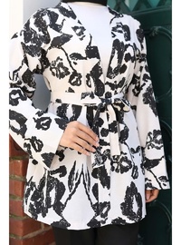 Etnik Desen Kimono Siyah