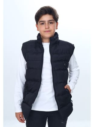 Toontoy Erkek Çocuk Göğsü Armalı Şişme Yelek Siyah