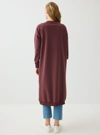 Bisiklet Yaka Uzun Sweatshirt Kızıl Kahve Benin