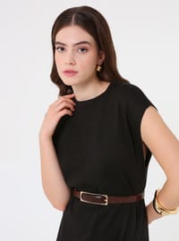 Triko Elbise - Siyah