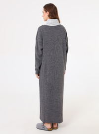 Oversize Triko Elbise - Antrasit