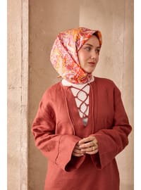 İpek Twill Eşarp Çok Renkli