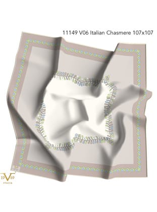 Desenli Italian Cashmere Seri Eşarp Askısı İle Birlikte 110x110 Vizon