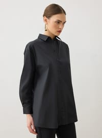 Poplin Basic Gömlek - Siyah