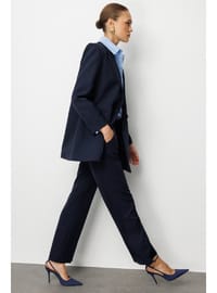 Lacivert Kruvaze Blazer Ceket