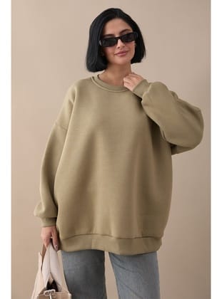 Şardonlu Basic Haki Sweat
