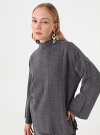 Yarım Balıkçı Yaka Triko Kazak Antrasit