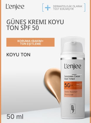 Koyu Ton Güneş Kremi Spf50 - Renksiz - L`enjee