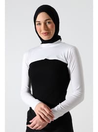 Balıkçı Yaka Tesettür Kolluk Beyaz