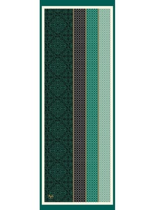 Desenli Verona Seri Şal Askısı ile Birlikte 72X200 cm Zümrüt Yeşil