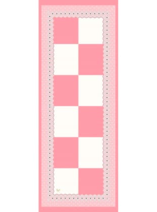 Geometrik Desen Dora Saten Seri Şal Askısı İle Birlikte 75x200 Pembe