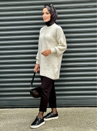 Yumuşak Triko Tunik Bej