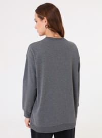 Modern Basic Sweatshirt Gri Melanj Benin