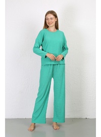 Yeşil Bürümcük Pijama Takımı