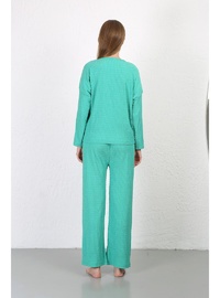 Yeşil Bürümcük Pijama Takımı