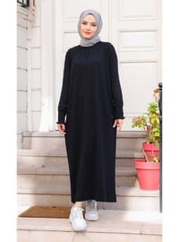 Merserize Triko Elbise Siyah