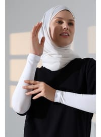 Dikişsiz Likralı Tesettür Kolluk Beyaz