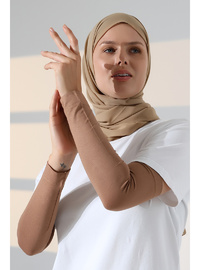 Dikişsiz Likralı Tesettür Kolluk Kahve