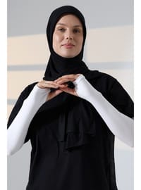 Parmak Geçmeli Penye Kolluk Beyaz
