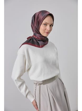 Shiny Işıltı Eşarp Kırmızı Etnik Desen 90*90