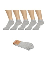 Dikişsiz Pamuklu Patik Çorap - Gri