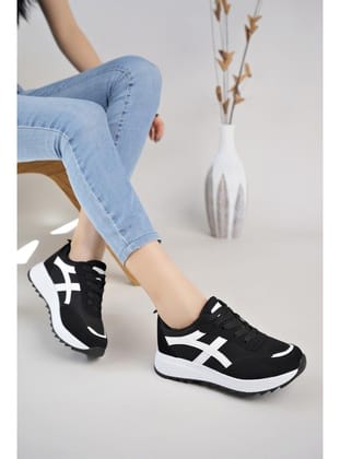 Sneakers Spor Ayakkabı Siyah Beyaz