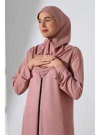 Pembe Fermuarlı Namaz Elbisesi