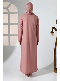Pembe Fermuarlı Namaz Elbisesi