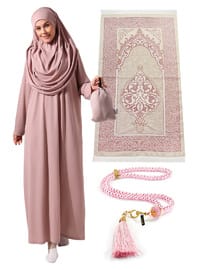 Gül Kurusu Namaz Elbisesi İbadet Seti