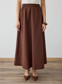 Beli Lastikli Çan Etek Kahverengi Refka