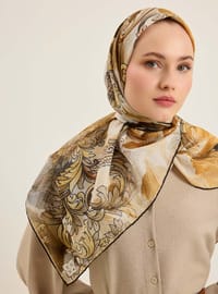 Sarı Desenli Soft Eşarp - Tuva