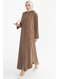 Cupra Kemer Detaylı Ferace Taba