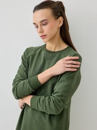 Bisiklet Yaka Uzun Sweatshirt - Haki - Benin