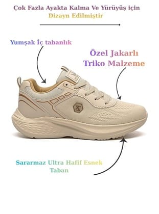 1938 Triko Malzeme Sneaker Ayakkabı Bej