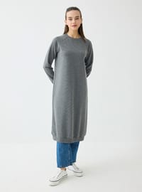 Bisiklet Yaka Uzun Sweatshirt Antrasit Benin