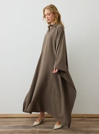 Yarasa Kollu Keten Kimono Toprak Refka