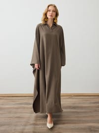 Yarasa Kollu Keten Kimono Toprak Refka