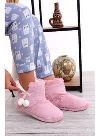 Peluş Ev Botu Kışlık Pembe