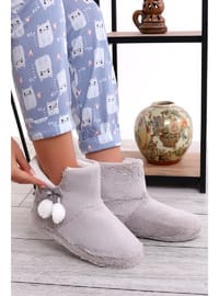 Peluş Ev Botu Kışlık Gri