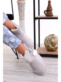 Peluş Ev Botu Kışlık Gri